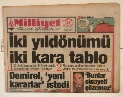 Milliyet Halk Gazetesi 24 Ocak 1994 - İki Yıldönümü İki Kara Tablo GZ7720 - 1