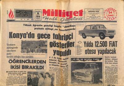 Milliyet Halk Gazetesi 24 Temmuz 1968 - Yılda 12500 FİAT Otosu Yapılacak - Macaristan , Uzun Vadeli Ticaret Anlaşması İstiyor GZ118697 - 1