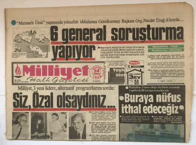 Milliyet Halk Gazetesi 24 Temmuz 1985 - İnönü Başkanlığı Bırakabilir GZ5362 - 2