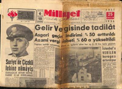 Milliyet Halk Gazetesi 25 Aralık 1956 - Doğu Ekspresinde Soygun Hadisesi Olmamıştır GZ88726 - 1