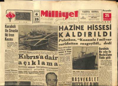 Milliyet Halk Gazetesi 25 Aralık 1958 - Karabük İle Sivasta İki Tren Kazası GZ82879 - 1