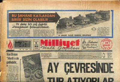 Milliyet Halk Gazetesi 25 Aralık 1968 - Metotren Minibüsü Ezdi 12 Ölü Var GZ85833 - 1
