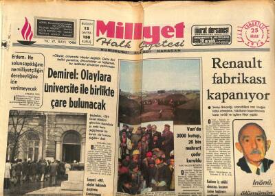Milliyet Halk Gazetesi 25 Aralık 1976 - Tarihi Sinop Kalesi Onarıldı - İzmir Ülkü Ocaklarını , Mahkeme Geçici Kapattı GZ92646 - 1