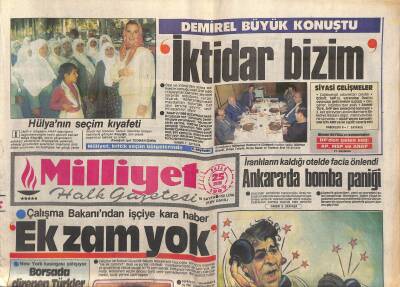 Milliyet Halk Gazetesi 25 Ekim 1987 - Bizans Sarnıcı Yeniden Yapılacak - İranlıların Kaldığı Otelde Facia Önlendi GZ118420 - 1