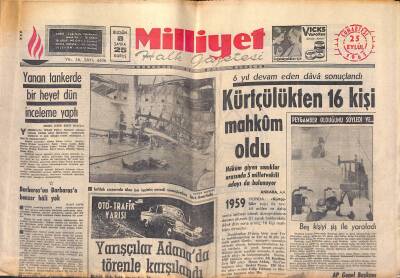 Milliyet Halk Gazetesi 25 Eylül 1965 - Oto-Trafik Yarışçıları Adanada Törenle Karşılandı GZ118338 - 1