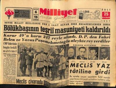 Milliyet Halk Gazetesi 25 Haziran 1957 - K. Kore Harbe Hazırlanıyor GZ76194 - 1