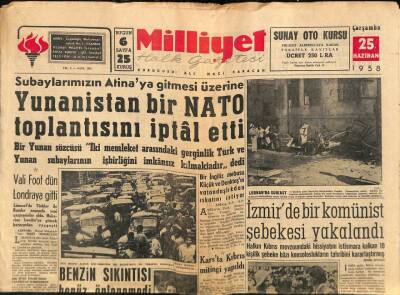 Milliyet Halk Gazetesi 25 Haziran 1958 - Alaşehirde 10 Dükkan Yandı GZ88802 - 1