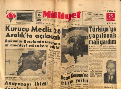 Milliyet Halk Gazetesi 25 Kasım 1960 - Anayasayı İhlal Davaları Başlıyor GZ70433 - 2