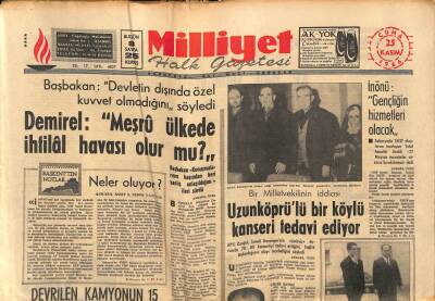 Milliyet Halk Gazetesi 25 Kasım 1966 - Aybar Tekrar Başkan Seçildi Ve Demokratik Rejim Gerekli Dedi GZ88541 - 1