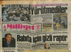 Milliyet Halk Gazetesi 25 Mart 1987 - Polis , Türk - İşin Meclise Dilekçe Yürüyüşünü Engelledi GZ62490 - 2