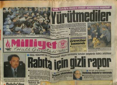 Milliyet Halk Gazetesi 25 Mart 1987 - Polis , Türk - İşin Meclise Dilekçe Yürüyüşünü Engelledi GZ62490 - 1