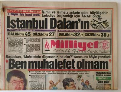 Milliyet Halk Gazetesi 25 Mart 1989 - Anketlere Göre İstanbul Belediye Başkanı Dalan , Dünyayı Sarsan Buluş İki Fizikçi Enerjide Devrim Yaptı GZ16182 - 1