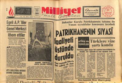 Milliyet Halk Gazetesi 25 Nisan 1965 - Patrikhanenin Siyasi Faaliyeti Üstünde Duruldu GZ81138 - 1