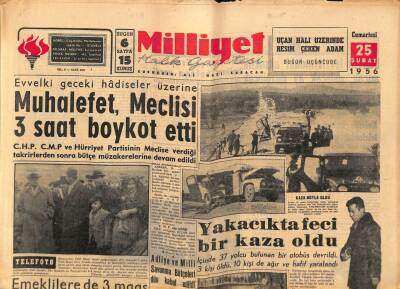Milliyet Halk Gazetesi 25 Şubat 1956 - Bağdat Paktının Birinci Yıldönümü GZ88673 - 1
