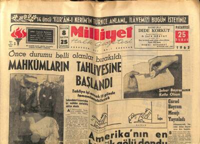 Milliyet Halk Gazetesi 25 Şubat 1963 - Amerikanın En Büyük Gölü Dondu GZ79045 - 1