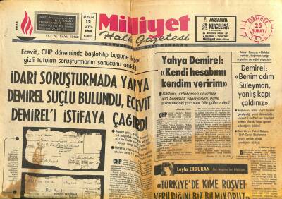 Milliyet Halk Gazetesi 25 Şubat 1976 - Farah Pehlevi , Yeşilköye Geldi Ve Gitti - Yahya Demirel Kendi Hesabımı Kendim Veririm GZ118807 - 1