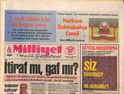 Milliyet Halk Gazetesi 25 Şubat 1993 - Efesten Şampiyonluk Sözü - Fenerbahçede Tanju Şoku GZ115732 - 1