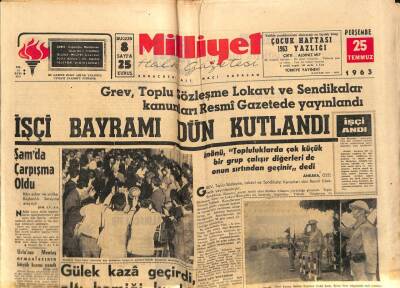 Milliyet Halk Gazetesi 25 Temmuz 1963 - Gülek Kaza Geçirdi , Altı Kemiği Kırıldı GZ92798 - 1