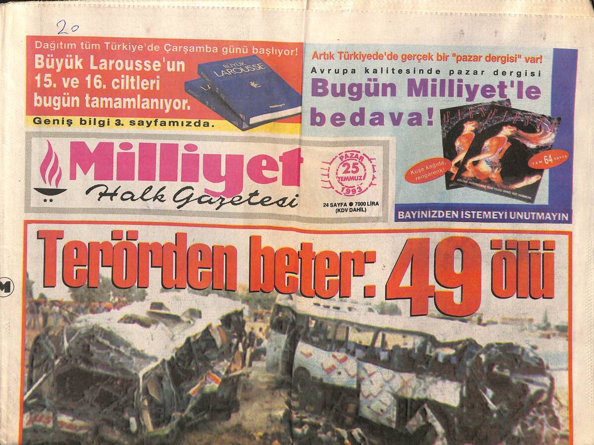 Milliyet Halk Gazetesi 25 Temmuz 1993 - Osieck'ten Büyük Gözaltı - Galatasaray'dan Zorlu Prova GZ152975 - 1