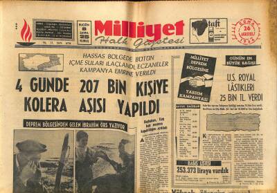 Milliyet Halk Gazetesi 26 Ağustos 1966-Deprem Bölgesinde 4 Günde 207 Bin Kişiye Kolera Aşısı Yapıldı-Rusya İle Ticaret Hacmi 80 Milyon Dolara Yükseldi GZ121514 - 1