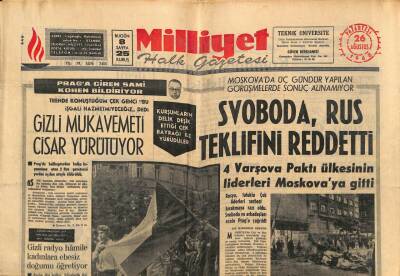 Milliyet Halk Gazetesi 26 Ağustos 1968 - Svoboda , Rus Teklifini Reddetti GZ76179 - 1