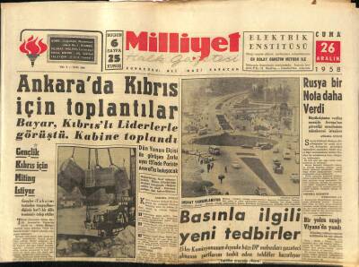 Milliyet Halk Gazetesi 26 Aralık 1958 - Bir Yolcu Uçağı Viyanada Yandı GZ82878 - 1