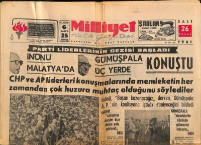 Milliyet Halk Gazetesi 26 Eylül 1961 - Kennedy , Rusyayı Barış Yarışına Çağırdı GZ92754 - 1