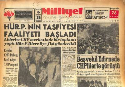 Milliyet Halk Gazetesi 26 Kasım 1958 - Akise Kapatma Kararı Bildirildi GZ86103 - 1