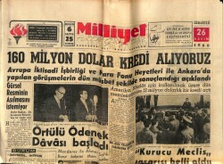 Milliyet Halk Gazetesi 26 Kasım 1960 - 160 Milyon Dolar Kredi Alıyoruz GZ70437 - 2