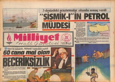 Milliyet Halk Gazetesi 26 Kasım 1985 - Thatcher , Ölümden Döndü - Mısırda Muhalefet , Mübareki Acelecilikle Suçladı GZ127674 - 1