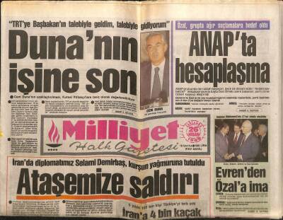 Milliyet Halk Gazetesi 26 Nisan 1989 - İranda Diplomatımız Selami Demirbaş , Kurşun Yağmuruna Tutuldu GZ118596 - 1