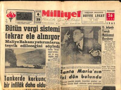 Milliyet Halk Gazetesi 26 Ocak 1961 - Salvadorda Yeni Bir Hükümet Darbesi Daha Oldu - Anayasanın İki Maddesi Katileşti GZ92831 - 1