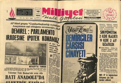 Milliyet Halk Gazetesi 26 Ocak 1973 - Batı Anadoluda Elektrik Kesildi GZ79116 - 1