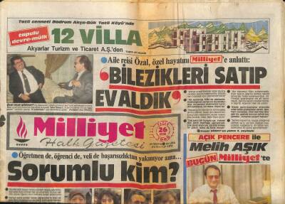 Milliyet Halk Gazetesi 26 Ocak 1986 - Aile Reisi Özal , Özel Hayatını Milliyete Anlattı GZ83667 - 1
