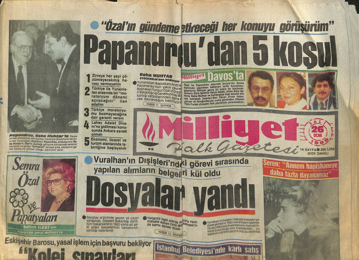 Milliyet Halk Gazetesi 26 Ocak 1988 - Seren: Annem Hapishaneye Daha Fazla Dayanamaz - Anne Serengil'in Sağlığı Kötü GZ153060 - 1