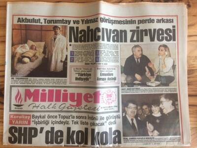 Milliyet Halk Gazetesi 26 Ocak 1990 - Akbulut , Torumtay Ve Yılmaz Görüşmesinin Perde Arkası Nahcıvan Zirvesi GZ72729 - 1