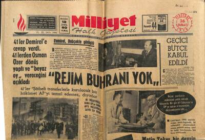 Milliyet Halk Gazetesi 26 Şubat 1970 - Metin Toker , Bir Devrin Gizli Dosyasını Açıkladı GZ79151 - 1