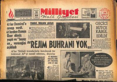 Milliyet Halk Gazetesi 26 Şubat 1970 - Metin Toker , Bir Devrin Gizli Dosyasını Açıkladı GZ86391 - 1