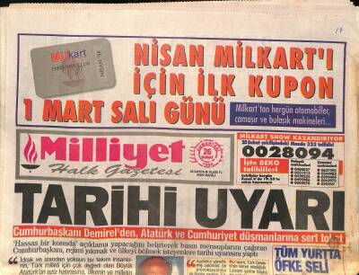 Milliyet Halk Gazetesi 26 Şubat 1994 - İsrail-Filistin Barış Görüşmelerinin Sürdüğü Sırada , Gözü Dönen İsrailli 63 Kişiyi Öldürdü GZ90856 - 1