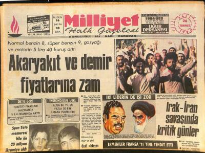 Milliyet Halk Gazetesi 26 Temmuz 1983 - Irak-İran Savaşında Kritik Günler - Türkmen Ailesinin En Büyük Tutkusu Atlar GZ126730 - 1