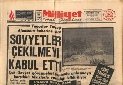 Milliyet Halk Gazetesi 27 Ağustos 1968 - Prag Savaş Alanına Döndü GZ76240 - 1