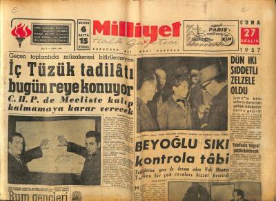 Milliyet Halk Gazetesi 27 Aralık 1957 - Batı Trakya Türklerine Yapılan Baskı İnceleniyor GZ117827 - 1