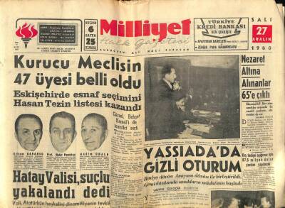 Milliyet Halk Gazetesi 27 Aralık 1960 - Altemur Kılıç Tahliye Edildi GZ74492 - 1