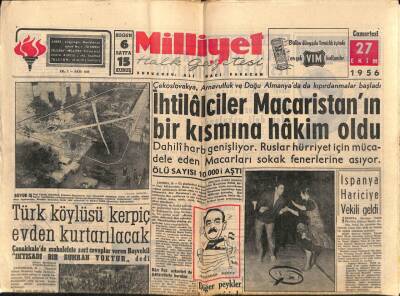Milliyet Halk Gazetesi 27 Ekim 1956 - Türk Köylüsü Kerpiç Evden Kurtarılacak GZ88747 - 1