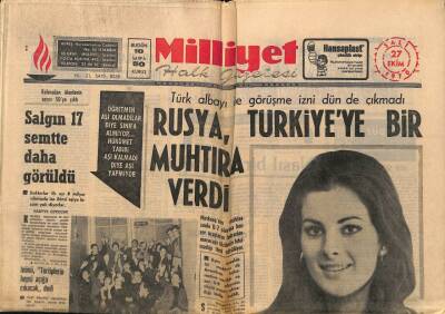 Milliyet Halk Gazetesi 27 Ekim 1970 - Tanker-Otobüs Çarpıştı 40 Kişi Öldü GZ88886 - 1