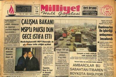 Milliyet Halk Gazetesi 27 Ekim 1976 - Danimarka İle İşbirliği Anlaşması İmzalandı GZ85649 - 1