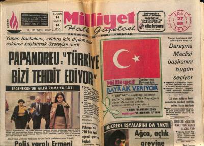 Milliyet Halk Gazetesi 27 Ekim 1981 - Ağca Açlık Grevine Başladı GZ74526 - 1