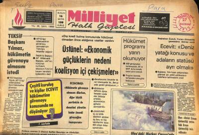 Milliyet Halk Gazetesi 27 Haziran 1971 - Eskişehirde Toryum Madeni Bulundu - Ulusdaki Merkez Çarşısında Çıkan Yangında 70 Dükkan Yandı GZ85677 - 1