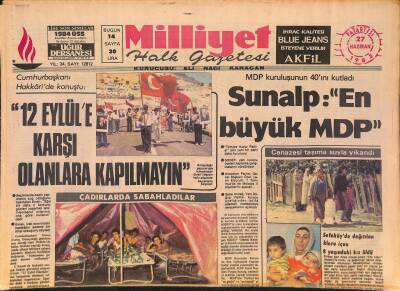 Milliyet Halk Gazetesi 27 Haziran 1983 - Sunalp En Büyük MDP - Galatasaray Hedeflediği Şampiyonluğu Küçük Bir Farkla Kaçırdı GZ127268 - 1