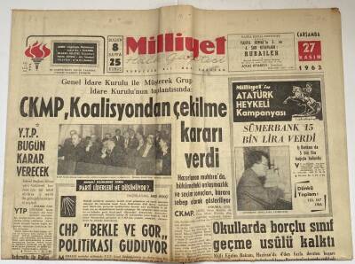 Milliyet Halk Gazetesi 27 Kasım 1963 - İnönü , Johnson İle Yarım Saat Görüştü GZ60278 - 1